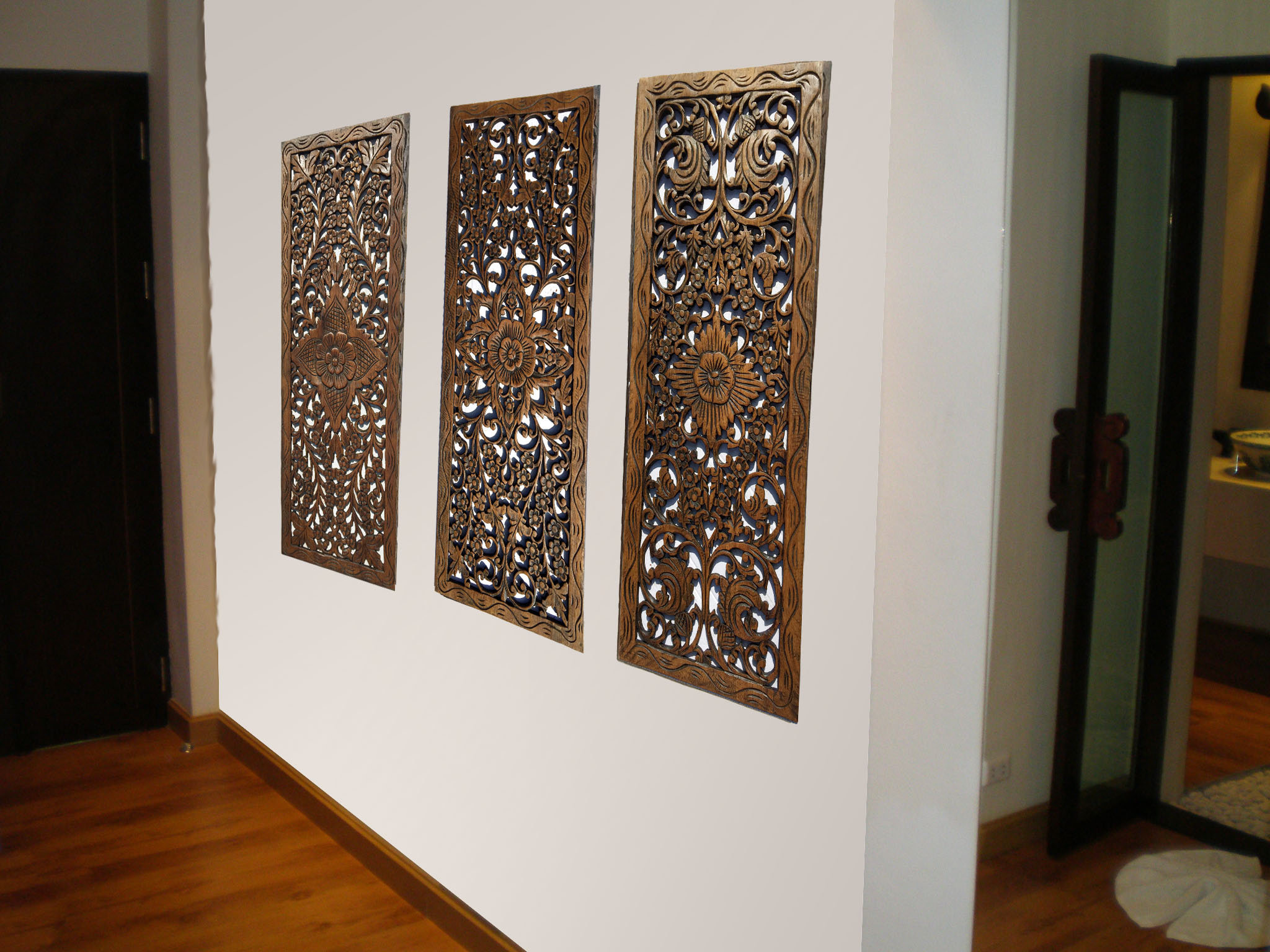 Large Carved Wood Wall Panel. Floral Wood Carved Egypt