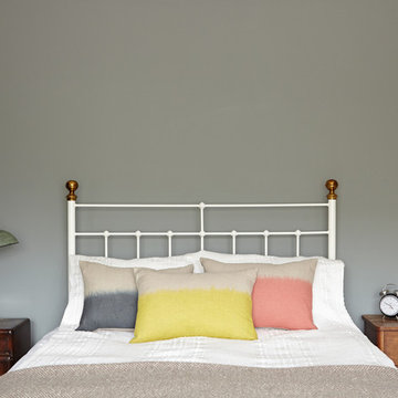 MASTER BEDROOM |  Vintage Bedsides & Colourful Cushions