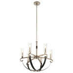 Kichler - Kichler Artem 26" 6 Light Chandelier, Clear Glass Cylinders, Pewter - The Artem 26in. 6 light chandelier features a rustic modern look with its shepherd's hook Classic Pewter finish arms and clear glass cylinders. A perfect addition in several aesthetic environments, including lodge, modern, transitional.
