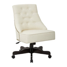 Traditional Office Chairs | Houzz - Officestar - Rebecca Office Chair In Linen Fabric - Office Chairs