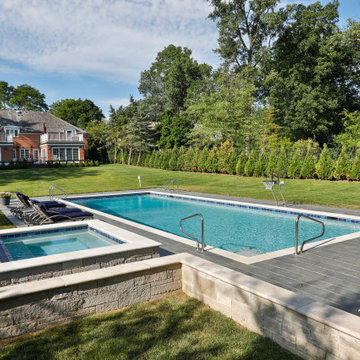 Glenview, IL Swimming Pool and Raised Hot Tub