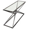 Aria Rectangle Stainless Steel Console Table, Black