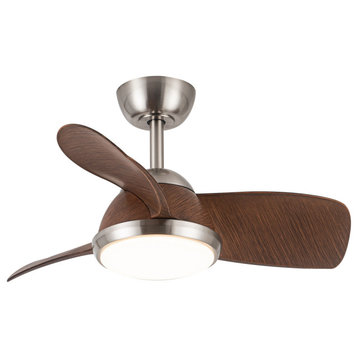 30 in Modern Ceiling fan with Remote Control, Satin Nickel