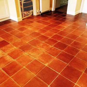 Terracotta Tiled Kitchen Floor Deep Cleaned and Sealed in Henfield