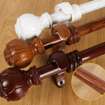 QYR54 1-1/8" Diameter Wood Grain Super Thick Aluminum Alloy Single Double Curtai