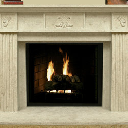 Nueva Plaza #304 Hand Carved Natural Stone Fireplace Mantel - Indoor Fireplaces