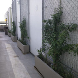 Fiberglass Planters with drip pans - Products