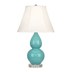 Robert Abbey Double Gourd Egg Blue Ceramic Table Lamp - Table Lamps