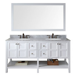 Modern Fittings - Winterfell 72" Double Bathroom Vanity Set, White - Bathroom Vanities And Sink Consoles