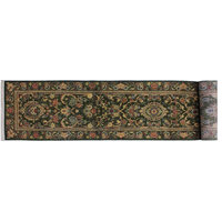 Gulzar Pak-Persian Cathryn Green/Gold Hand-Knotted Wool Runner, 2'6x12'2