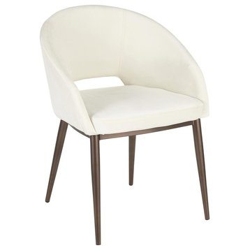 Renee Contemporary Chair by LumiSource, Cream Velvet