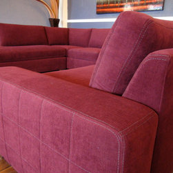 Custom Sectional Sof - Designer Fabric Red - Sofas