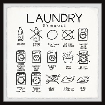 "Laundry Signs" Framed Painting Print, 32x32