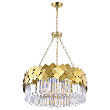 Panache 8 Light Down Chandelier With Medallion Gold Finish