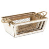 Irona Set of 3 Tapered Wood & Wire Crates - White