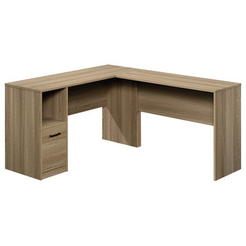 Sauder Beginnings Engineered Wood L-Shaped Desk in Summer Oak