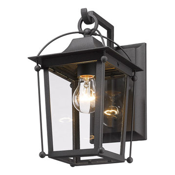 Brigham Outdoor Medium Wall Sconce With Clear Glass Shade