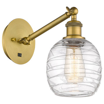 Innovations Belfast LED Wall Sconce 317-1W-BB-G1013-LED, Brushed Brass