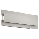 Livex Lighting - Livex Lighting Brushed Nickel 3-Light Bath Vanity - This stylish, modern three light bath vanity features a chic look and can be mounted either vertically or horizontally as a wall sconce. Its up-and-down light design is created with square and rectangular panels of steel in a brushed nickel finish.