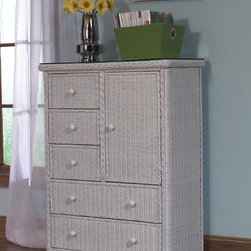 Elana 5 Drawer 1 Door Wicker Chest - Furniture