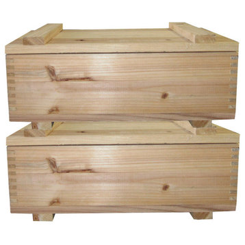 Timber Valley Cedar Storage Box With Lid, Set of 2