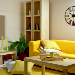 Kaleidoscope 24" Round Steel Frame w/ Colorful Panels Clock - Wall Clocks
