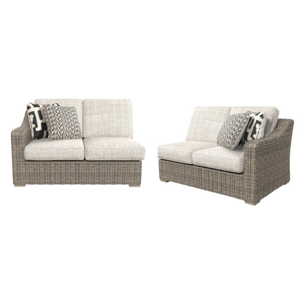 Beachcroft Outdoor Right Arm Facing/Left Arm Facing Loveseat, Beige