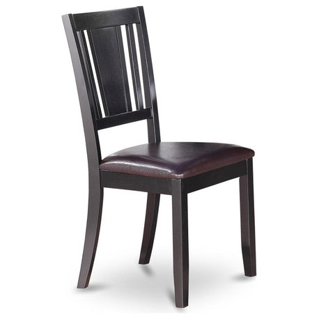 Dudley Dining Chair With Faux Leather upholstered Seat, Black ...