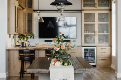 Example of a trendy dining room design in Seattle