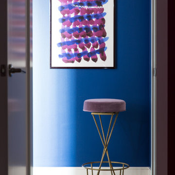 Magenta and Navy Pad Hallway