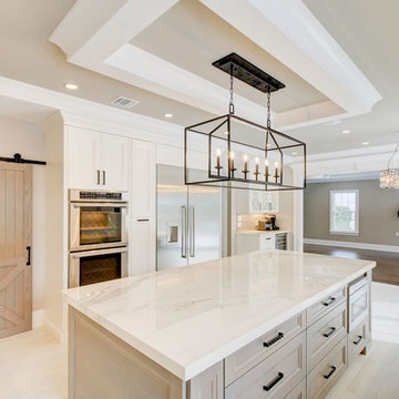Transitional Gray & White Kitchen