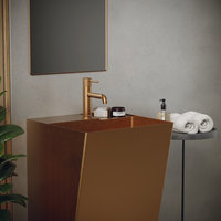 Karran Cinox Stainless Steel Rectangular Pedestal Sink, Brushed Copper