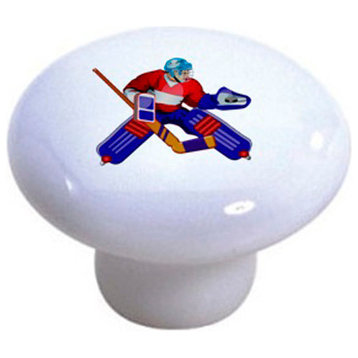 Goalie Hockey Player Ceramic Knob