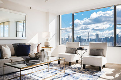 Contemporary living room in Sydney.