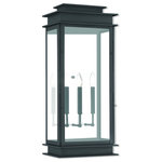 Livex Lighting - Livex Lighting 20208-04 Princeton - 28.5" Three Light Outdoor Wall Lantern - The Princeton collection is a fresh interpretationPrinceton 28.5" Thre Black Clear Glass *UL: Suitable for wet locations Energy Star Qualified: n/a ADA Certified: n/a  *Number of Lights: Lamp: 3-*Wattage:60w Candelabra Base bulb(s) *Bulb Included:No *Bulb Type:Candelabra Base *Finish Type:Black