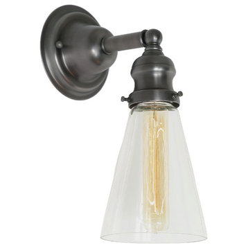 Central Park 1-Light Wall Sconce With 4.75" Glass Shade, Gun Metal