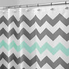 InterDesign Chevron Shower Curtain and Shower Curtain Liner, Gray/Aruba