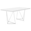 Multi 71" Table Top With Trestles, Top: Pure White, Legs: Chrome