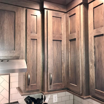 Cambridge Kitchen Remodel Koch Cabinets Hickory Stone MSI Quartz Peppercorn Whit