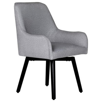 Studio Designs Home Spire Luxe Swivel Metal Accent Chair in Heather Gray