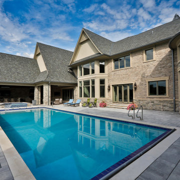 St. Charles Swimming Pool and Hot Tub with Floating Steps