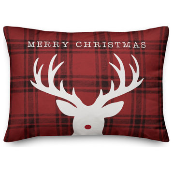 Merry Christmas Deer 14x20 Spun Poly Pillow