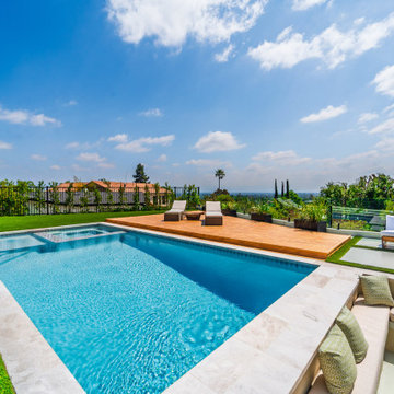 Pool Looking Across to the Raised Wood Sun Deck