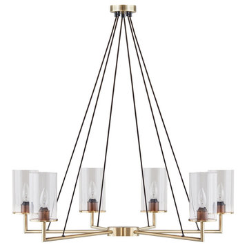 INK+IVY Trenton 6-Light Chandelier with Cylinder Glass Shades