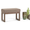 Milltown 26 Inch Wide Footstool Ottoman Bench In Fawn Brown Linen Look Fabric