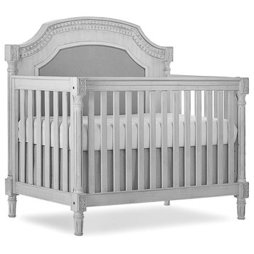 Julienne 5-In-1 Convertible Crib With Sunbrella Fabric, Antique Gray Mist