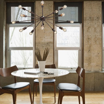 No Shade Axion Large 15-Light Chandelier - Dark Bronze - Incandescent