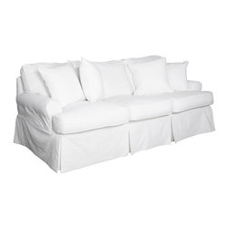 Sunset Trading - Sunset Trading Horizon Sofa, Slip Cover Set Only, Warm White - Slipcovers And Chair Covers