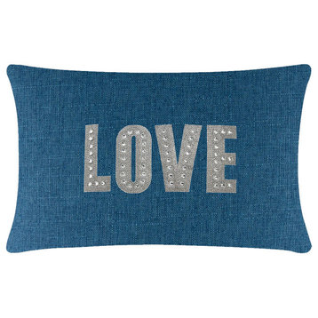 Sparkles Home Love Montaigne Pillow, Royal, 14x20"