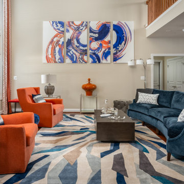 Contemporary Living Room & Master Bedroom